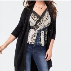 28 CAbi Crossover Cami Blouse Skin Stripe Animal Print Size 6